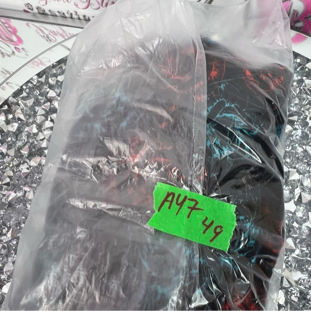 LuLaRoe dress roses pattern flowers Black Dress with Red Blue Floral Pattern - Picture 8 of 8